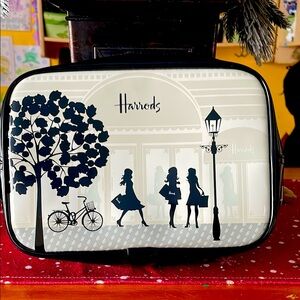 Harrods Black and White Cosmetic Bag . NEW.